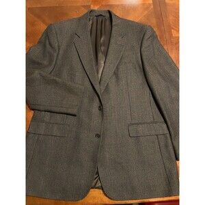 Brooks Brothers 346 Blazer Mens 46 Long Brown 100% Wool Checked Lined Sport Coat